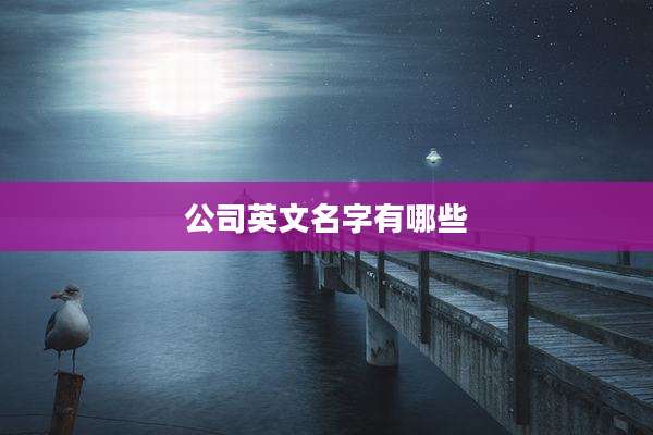 公司英文名字有哪些