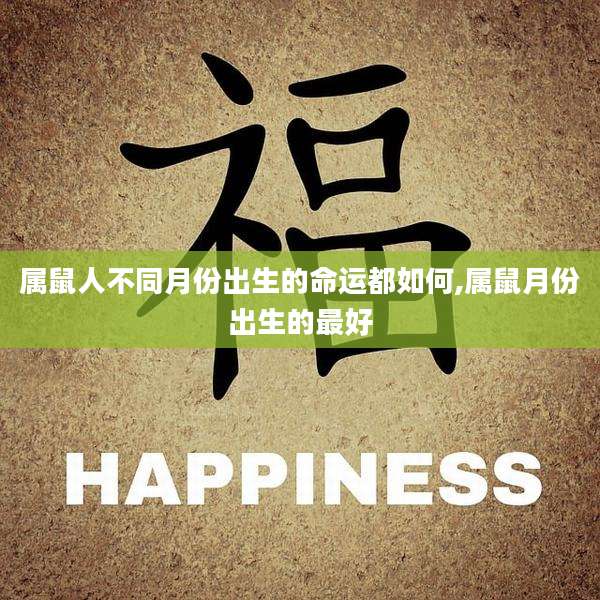 属鼠人不同月份出生的命运都如何,属鼠月份出生的最好