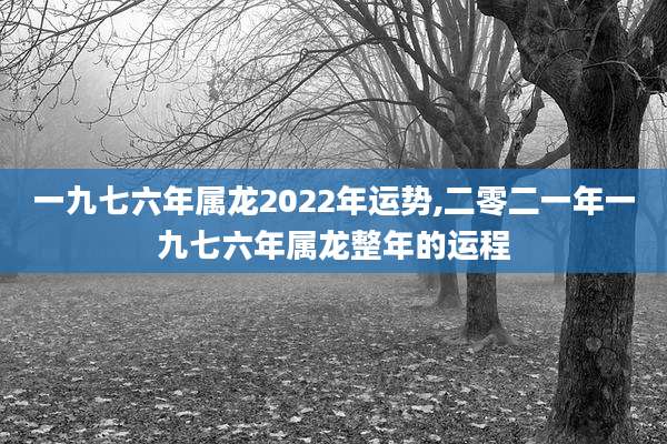 一九七六年属龙2022年运势,二零二一年一九七六年属龙整年的运程