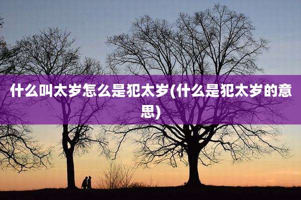 什么叫太岁怎么是犯太岁(什么是犯太岁的意思)