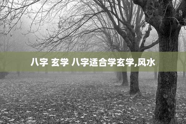 八字 玄学 八字适合学玄学,风水