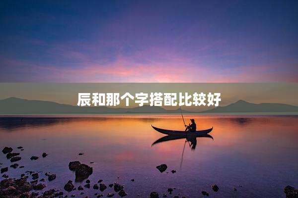 辰和那个字搭配比较好