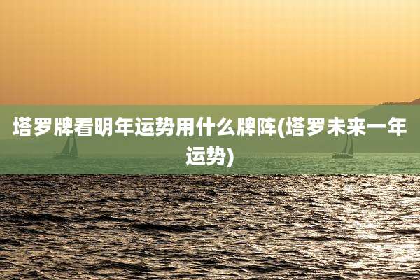 塔罗牌看明年运势用什么牌阵(塔罗未来一年运势)