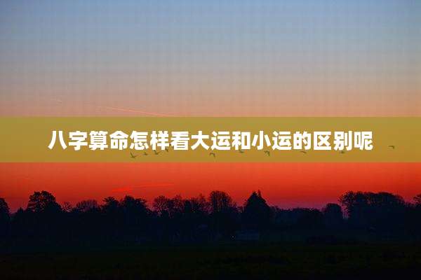八字算命怎样看大运和小运的区别呢