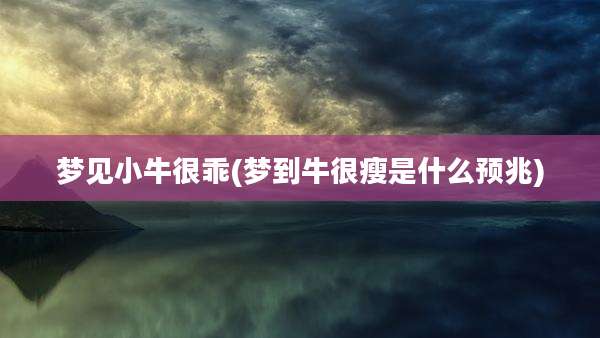 梦见小牛很乖(梦到牛很瘦是什么预兆)