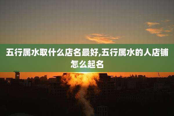 五行属水取什么店名最好,五行属水的人店铺怎么起名