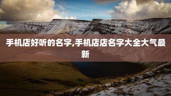 手机店好听的名字,手机店店名字大全大气最新