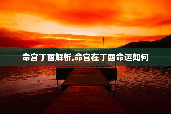 命宫丁酉解析,命宫在丁酉命运如何