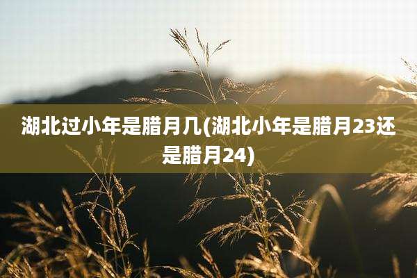 湖北过小年是腊月几(湖北小年是腊月23还是腊月24)