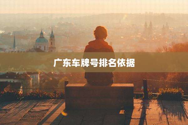广东车牌号排名依据