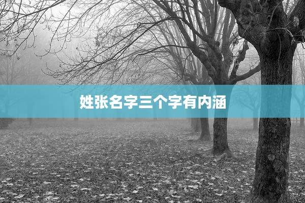 姓张名字三个字有内涵