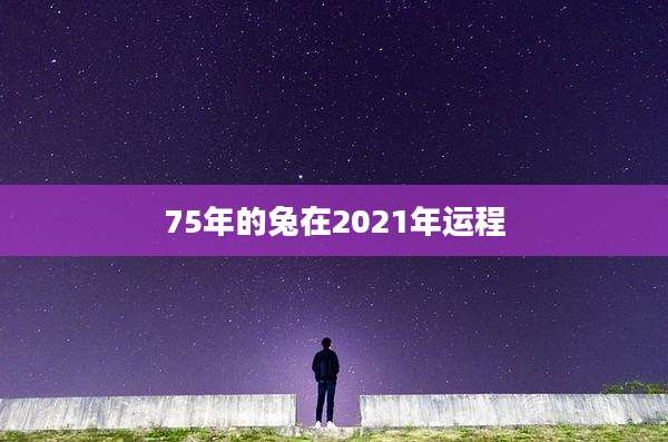 75年的兔在2021年运程