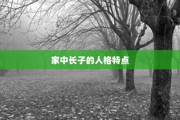 家中长子的人格特点