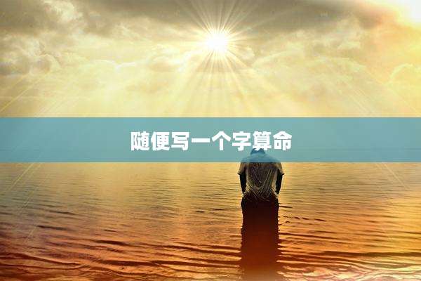 随便写一个字算命