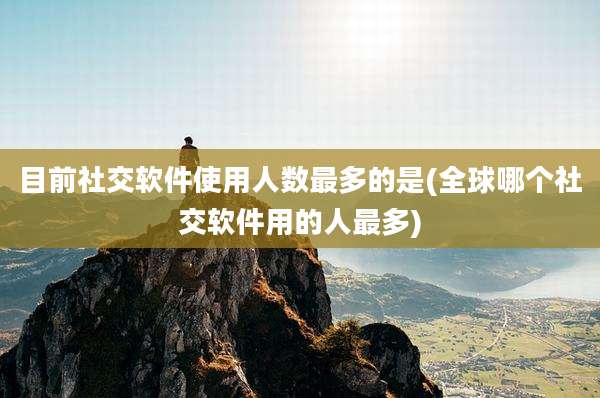 目前社交软件使用人数最多的是(全球哪个社交软件用的人最多)