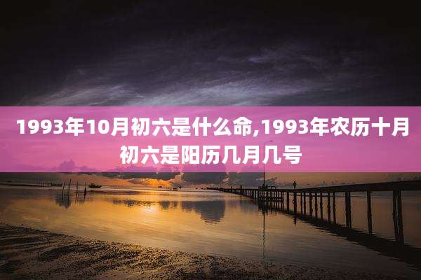 1993年10月初六是什么命,1993年农历十月初六是阳历几月几号