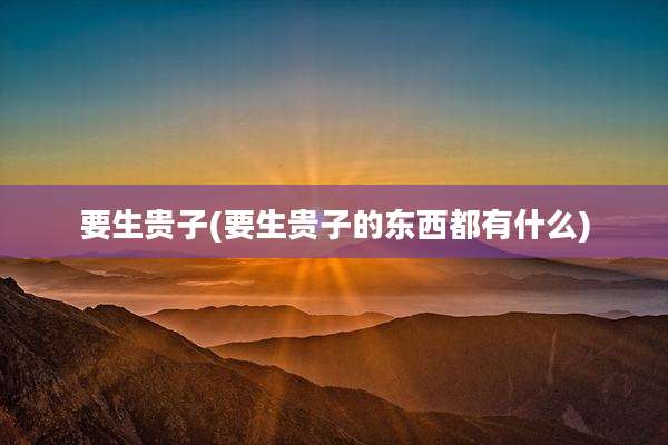 要生贵子(要生贵子的东西都有什么)