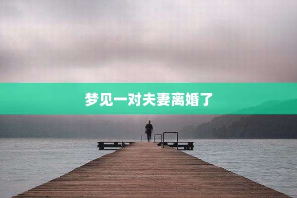 梦见一对夫妻离婚了