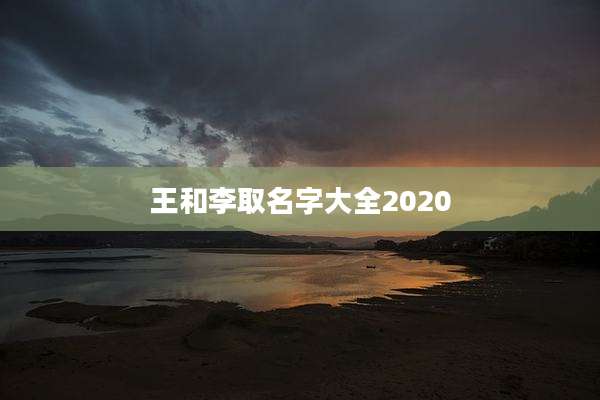 王和李取名字大全2020