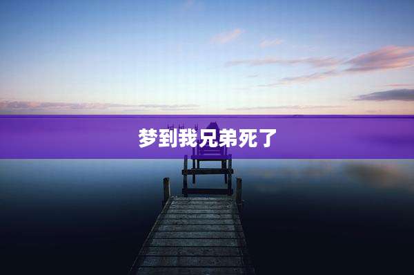 梦到我兄弟死了