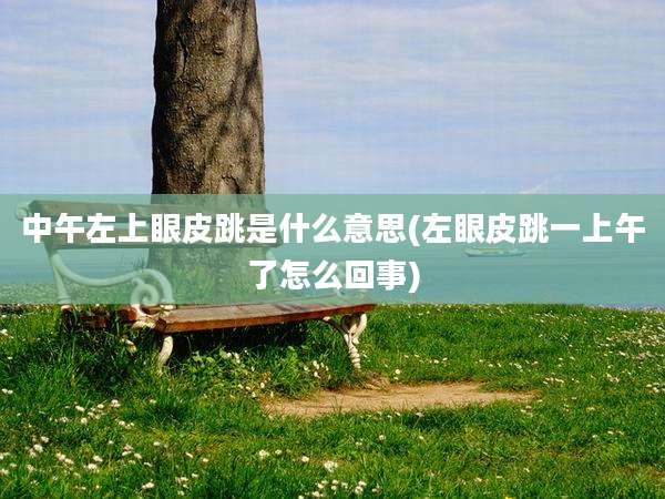 中午左上眼皮跳是什么意思(左眼皮跳一上午了怎么回事)
