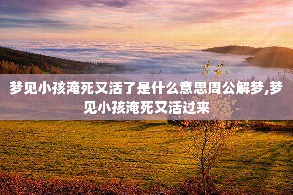 梦见小孩淹死又活了是什么意思周公解梦,梦见小孩淹死又活过来