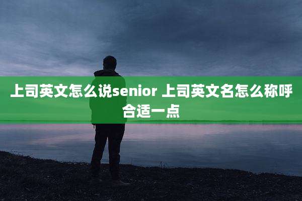 上司英文怎么说senior 上司英文名怎么称呼合适一点