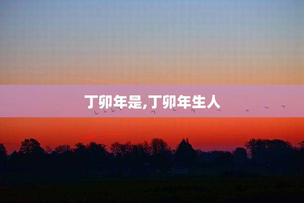 丁卯年是,丁卯年生人