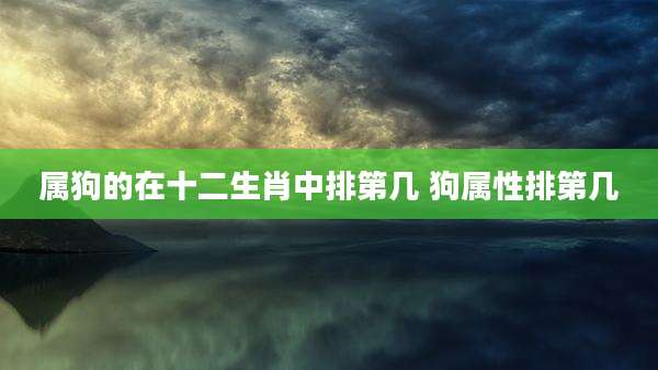 属狗的在十二生肖中排第几 狗属性排第几
