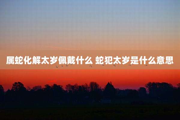 属蛇化解太岁佩戴什么 蛇犯太岁是什么意思