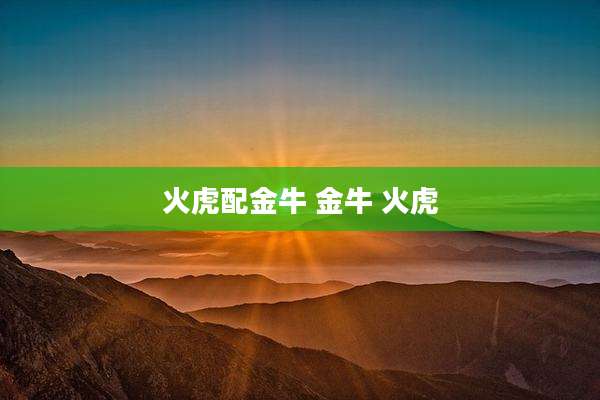 火虎配金牛 金牛 火虎