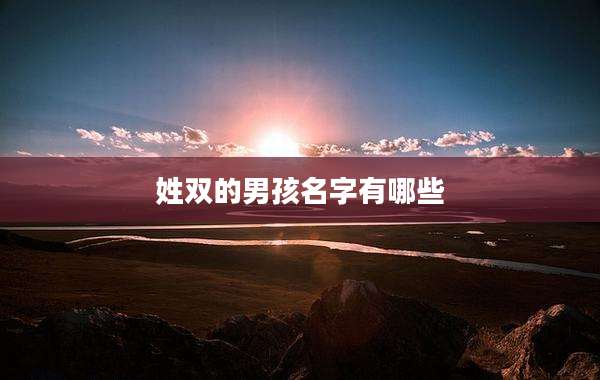 姓双的男孩名字有哪些