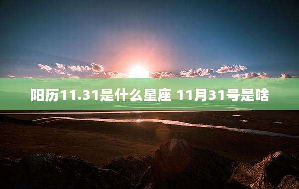 阳历11.31是什么星座 11月31号是啥