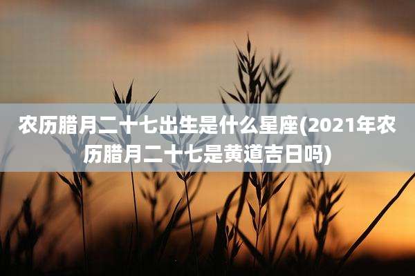 农历腊月二十七出生是什么星座(2021年农历腊月二十七是黄道吉日吗)