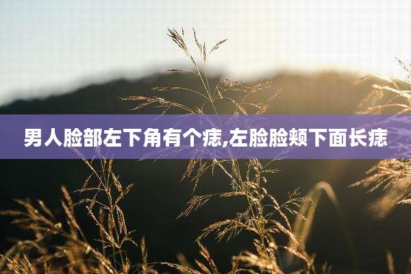 男人脸部左下角有个痣,左脸脸颊下面长痣