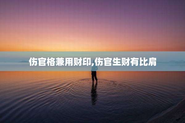 伤官格兼用财印,伤官生财有比肩