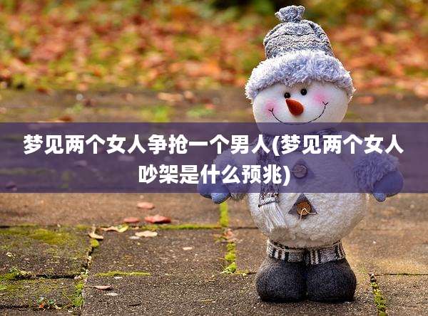 梦见两个女人争抢一个男人(梦见两个女人吵架是什么预兆)