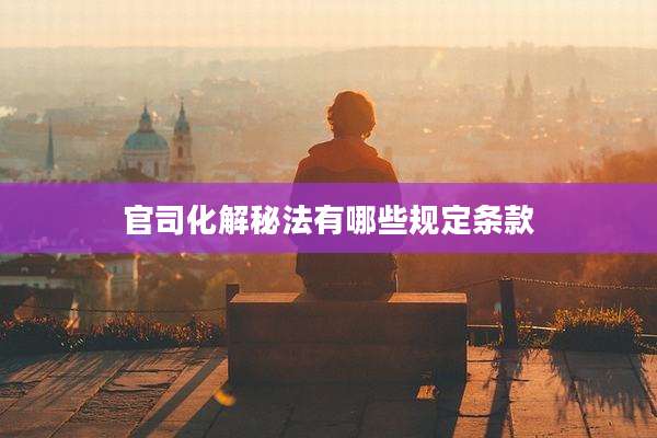 官司化解秘法有哪些规定条款
