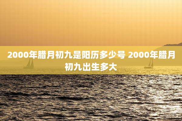 2000年腊月初九是阳历多少号 2000年腊月初九出生多大
