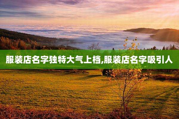服装店名字独特大气上档,服装店名字吸引人