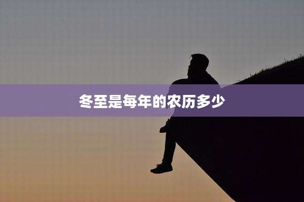 冬至是每年的农历多少
