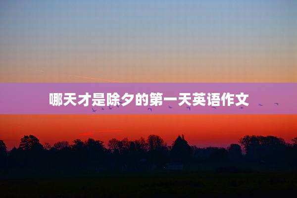 哪天才是除夕的第一天英语作文