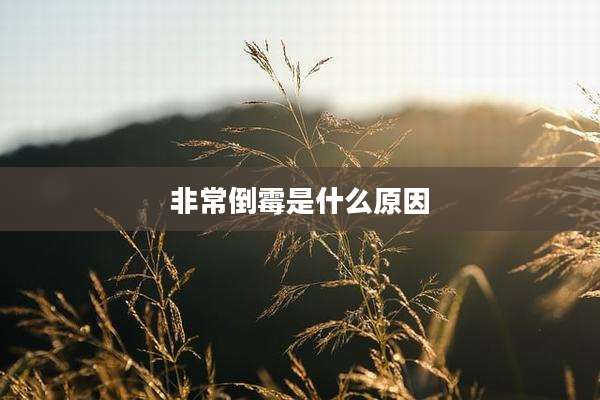 非常倒霉是什么原因