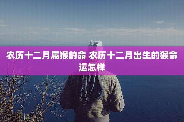 农历十二月属猴的命 农历十二月出生的猴命运怎样