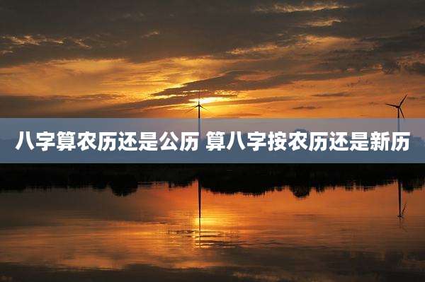 八字算农历还是公历 算八字按农历还是新历