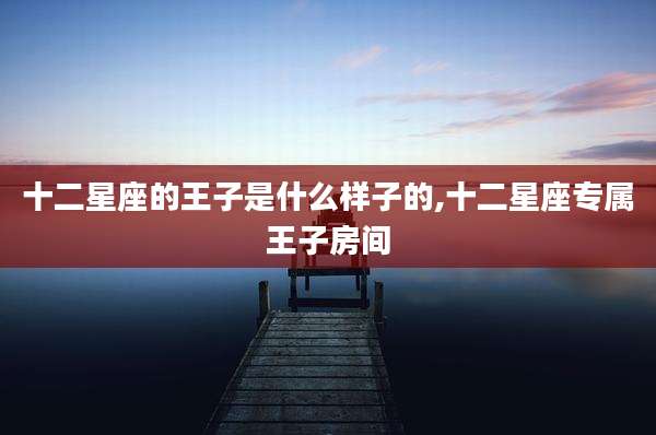十二星座的王子是什么样子的,十二星座专属王子房间