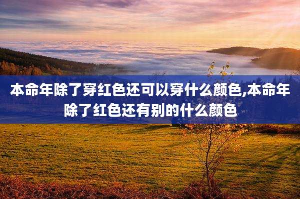 本命年除了穿红色还可以穿什么颜色,本命年除了红色还有别的什么颜色