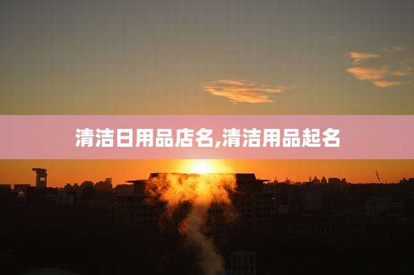 清洁日用品店名,清洁用品起名