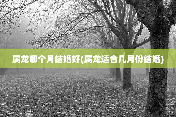 属龙哪个月结婚好(属龙适合几月份结婚)