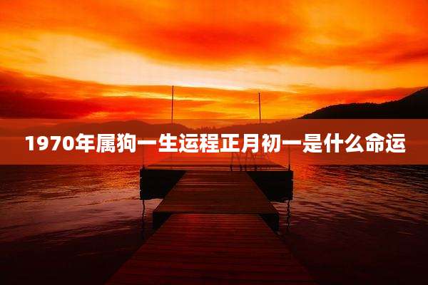 1970年属狗一生运程正月初一是什么命运
